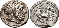 ANCIENT COINS GREECE Macedonia, Philip II, AR tetradrachm, Amphipolis (ca 323-315 BC) posthumous issue Macedonia, Filip II, Tetradrachma Amfipolis (323-315pne) Bardzo ładny egzemplarz pośmiertnej emis