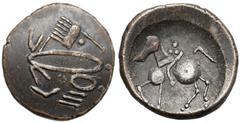 ANCIENT COINS GREECE Celts in Eastern Europe, Imitation of Philip II macedonian tetradrachm, Transylvania? Celtowie wschodni, Naśladownictwo tetradrachmy Filipa II Bardzo mocno zbarbaryzowane, efektow