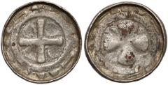 Medieval Poland Collection Denar krzyżowy CNP VI - prawdopodobnie Polska z lat 80-tych XI w. Prawdopodobnie polska emisja lat 80-tych XI wieku. Av. Krzyż prosty z czterema kulami w kątach ramion. W ot