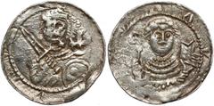 Medieval Poland Collection Władysław II Wygnaniec, Denar - Książę i Biskup - KRZYŻ i mała głowa Egzemplarz wybity słabo, wyraźnie wyeksploatowanymi stemplami. Ślady dawnego przeczyszczenia. Rzadka odm