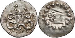 Ancient Coins Mysia, Pergamum, AR Cistophoric Tetradrachm (113-67) Myzja, Pergamon, Tetradrachma Cystoforyczna (113-67) Obv: Serpent emerging from Cista Mistica within wreath.Rev: Two serpents coiled 