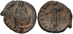 Ancient Coins Maximinus II (305-313) AE Nummus Antioch Maksymin II Daja (305-313) AE Nummus Antiochia Obv: GENIO ANTIOCHENI, Tyche seated straight, Orontes swimming below. Rev: APOLLONI SANCTO, Apollo