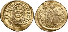 Ancient Coins Byzantine Empire, Justinian I the Great, AV Solidus (527-565) Bizancjum, Justynian I Wielki, Solid (527-565) Obv: DN IUSTINIANUS P P AVG, helmeted and cuirassed bust facing, holding glob