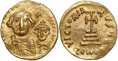 Ancient Coins Byzantine Empire, Heraclius with Heraclius Contantius, AV Solidus (616-625) Bizancjum, Herakliusz i Herakliusz Konstantyn, Solid (616-625) Obv. ddNN HERACLIϤS ET HERA CONST P P AVG, To l