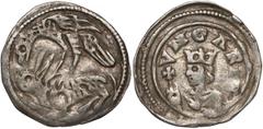 Medieval Foreign Coins Węgry, Bela IV (1235-1270), Denar - Orzeł i Zając Ciekawy ikonograficznie denar, nawiązujący ikonograficznie rewersem do monet Władysława Wygnańca. Srebro, średnica 13,5 mm, wag