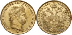 World Gold Coins Austria, Ferdinand I, Ducat 1842-A, Vienna Austria, Ferdynand I, Dukat 1842-A, Wiedeń Złoto (Au.986), średnica 20 mm, waga 3.47 g Reference: Krause KM# 2262 Grade: ~XF