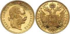World Gold Coins Austria, Franz Joseph I, Ducat 1887 Austria, Franciszek Józef I, Dukat 1887 Złoto, średnica 19.9 mm, waga 3.485 g Reference: Krause KM# 2267 Grade: XF