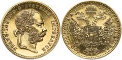 World Gold Coins Austria, Franz Joseph I, Ducat 1892 Austria, Franciszek Józef I, Dukat 1892 Przepolerowany (polished).Złoto, średnica 19.9 mm, waga 3.478 g Reference: Krause KM# 2267 Grade: ~VF