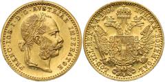 World Gold Coins Austria, Franz Joseph I, Ducat 1906 Austria, Franciszek Józef I, Dukat 1906 Podczyszczony (cleaned).Złoto, średnica 19.9 mm, waga 3.486 g Reference: Krause KM# 2267 Grade: ~VF