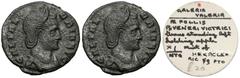 Ancient coins from collection of Bartosz Awianowicz Waleria Galeria (305-311 n.e.) Follis, HerakleaAwers: Popiersie cesarzowej w diademie i draperii w prawo, w otoku legenda: GAL VALERIA AVGRewers: We