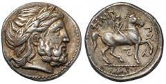 Ancient Coins Greece, Macedon, Philip II (323-315 BC) AR Tetradrachm, Amphipolis Greece, Macedon, Philip II (323-315 BC) AR Tetradrachm, Amphipolis Obverse: Head of Zeus right, wearing laurel wreath. 