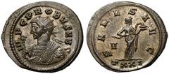 Ancient Coins Probus (276-282 n.e.) Antoninian, Ticinum Probus (276-282 n.e.) Antoninian, Ticinum Obverse: IMP C PROBVS AVG Radiate bust left in consular robe, holding eagle-tipped sceptre (scipio) Re