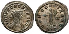 Ancient Coins Probus (276-282) Antoninian, Siscia Probus (276-282) Antoninian, Siscia Obverse: IMP PROBVS P F AVG Radiate, cuirassed bust right. Reverse: CONCORDIA AVG / VI / XXI Concordia standing le