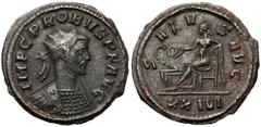 Ancient Coins Probus (276-282) Antoninian, Siscia Probus (276-282) Antoninian, Siscia Obverse: IMP C PROBVS P F AVG Radiate and cuirassed bust right. Reverse: SALVS AVG / XXIVI Salus seated left, feed