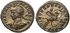 Ancient Coins Probus (276-282) Antoninian, Serdica Probus (276-282) Antoninian, Serdica Obverse: IMP C M AVR PROBVS AVG Radiate, cuirassed and helmeted bust left, holding spear and shield. Reverse: VI