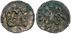 Medieval Poland Kazimierz IV Jagiellończyk, Denar Kraków - znak O Kazimierz IV Jagiellończyk, Denar Kraków - znak O Najniższy nominał panowania Kazimierza IV. Mimo zabrudzeń na powierzchni moneta ładn