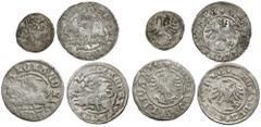 Medieval Poland Aleksander Jagiellończyk, Denar i Półgrosze Wilno, zestaw (4szt) Aleksander Jagiellończyk, Denar i Półgrosze Wilno, zestaw (4szt) W zestawie rzadki półgrosz z przejściowego typu (awers