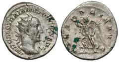 Ancient Coins Traian Decius (249-251 AD) Antoninian, RomeObverse: IMP C M Q TRAIANVS DECIVS AVGRadiate, draped and cuirassed bust right.Reverse: VICTORIA AVGVictoria advancing left, holding wreath and