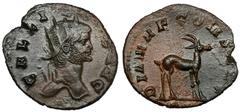 Ancient Coins Gallienus (258-268 AD) Antoninian, Rome - antelopeObverse: GALLIENVS AVGRadiate bust right. Reverse: DIANAE CONS AVG / XIAntelope right. Bilon, diameter 19 x 21 mm, weight 2,39 g. Awers:
