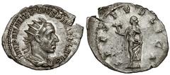 Ancient Coins Aemilian (253 AD) Antoninian, Rome - rareObverse: IMP AEMILIANVS PIVS FEL AVGRadiate, draped and cuirassed bust. Reverse: SPES PVBLICASpes standing left, holding flower.Silver, diameter 