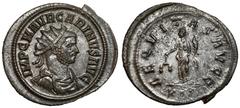 Ancient Coins Carinus (283-285 AD) Antoninian, LugdunumObverse: IMP C M AVR CARINVS AVGRadiate, draped and cuirassed bust right. Reverse: AQUIETAS AVGG / KA ZAequitas standing left, holding scale and 