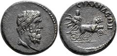 Roman Provincial LYDIA. Silandus. Pseudo-autonomous issue. Diassarion (Orichalcum, 24 mm, 10.28 g, 6 h), time of the Antonines, 138-192. Diademed and draped bust of Zeus Olympios to right. Rev. ϹΙΛΑΝΔ