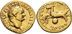 Roman Imperial Titus, 79-81. Aureus (Gold, 17 mm, 6.26 g, 5 h), Rome, 79. IMP TITVS CAES VESPASIAN AVG P M Laureate head of Titus to right. Rev. TR P VIIII IMP XIIII COS VII Capricorn to left; below, 
