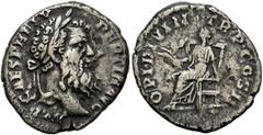 Roman Imperial Pertinax, 193. Denarius (Silver, 17 mm, 2.99 g, 6 h), Rome. IMP CAES P HELV PERTIN AVG Laureate head of Pertinax to right. Rev. OPI DIVIN TR P COS II Ops seated left, holding two grain 