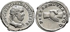 Roman Imperial Balbinus, 238. Antoninianus (Silver, 21 mm, 4.26 g, 8 h), Rome, circa April-June 238. IMP CAES D CAEL BALBINVS AVG Radiate, draped and cuirassed bust of Balbinus to right. Rev. PIETAS M