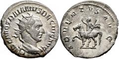 Roman Imperial Trajan Decius, 249-251. Antoninianus (Silver, 21 mm, 3.60 g, 12 h), Rome, 249-250. IMP C M Q TRAIANVS DECIVS AVG Radiate and cuirassed bust of Trajan Decius to right, seen from behind. 