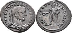 Roman Imperial Diocletian, 284-305. Follis (Bronze, 28 mm, 9.43 g, 6 h), Londinium, circa 303-1 May 305. IMP DIOCLETIANVS P F AVG Laureate, draped and cuirassed bust of Diocletian to right, seen from 