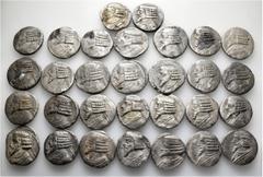 Group Lots A lot containing 30 silver coins. All: Parthian Tetradrachms. Fine to very fine. LOT SOLD AS IS, NO RETURNS. 30 coins in lot. From a European collection, formed before 1990.