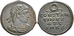 The Ramskold Collection, Part I Constantine I, 307/310-337. Follis (Bronze, 18 mm, 2.64 g, 12 h), Rome, late 328-early 329. Laurel-and-rosette-diademed, draped and cuirassed bust of Constantine I to r