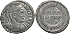 The Ramskold Collection, Part I Licinius I, 308-324. Follis (Bronze, 19 mm, 2.55 g, 6 h), Rome, circa 320. IMP LI-CINIVS AVG Helmeted and cuirassed bust of Licinius I to right. Rev. VOT X / ET XV F / 