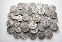 Group Lots A lot containing 55 billon coins. All: Indo-Skythian tetradrachms. Harshly cleaned. Fine to good very fine. LOT SOLD AS IS, NO RETURNS. 55 coins in lot. From a Swiss collection, formed befo