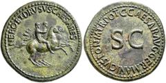 The Aes Augustorum Collection Nero & Drusus Caesar, died 31 and 33, respectively. Dupondius (Orichalcum, 30 mm, 15.28 g, 6 h), Rome, struck under Gaius (Caligula), 37-38. NERO ET DRVSVS CAESARES Nero 