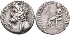 Roman Imperial Civil Wars, 68-69. Forces of Vitellius in Gaul and in the Rhine Valley. Anonymous, 2 January-19 April 69. Denarius (Silver, 16 mm, 3.33 g, 7 h), Lugdunum. 'Jupiter-Vesta Group'. I•O•M C
