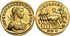 Roman Imperial Probus, 276-282. Aureus (Gold, 21 mm, 6.52 g, 12 h), Serdica, 2nd half of 280-early 281. IMP C M AVR PROBVS PIVS AVG Laureate and cuirassed bust of Probus to right, wearing aegis on his