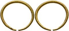 Celtic UNCERTAIN. Circa 1100-500 BC. Ring Money (Gold, 40 mm, 12.86 g). A twisted single shaft of gold with plain ends. Leu 7 (2020), 1001. Extremely fine. Late Bronze or early Iron Age gold objects s