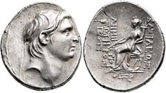 Greek SELEUKID KINGS OF SYRIA. Demetrios I Soter, 162-150 BC. Tetradrachm (Silver, 30 mm, 16.81 g, 12 h), Antiochia on the Orontes, SE 161 = 152/1. Diademed head of Demetrios I to right. Rev. ΒΑΣΙΛΕΩΣ