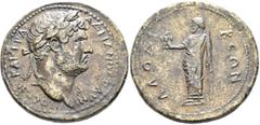 The Collection of E. ten Brink: Hadrian PHRYGIA. Laodicea ad Lycum. Hadrian, 117-138. Medallion (Orichalcum, 39 mm, 36.40 g, 12 h), June 129 (?). AY KAI TPA AΔPIANOC ΟΛYΜΠIOC Laureate head of Hadrian 