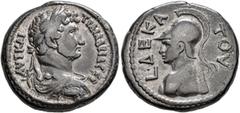 The Collection of E. ten Brink: Hadrian EGYPT. Alexandria. Hadrian, 117-138. Tetradrachm (Billon, 25 mm, 12.88 g, 12 h), RY 10 = 125/6. AYT KAI TPAI AΔPIA CЄΒ Laureate, draped and cuirassed bust of Ha