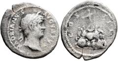 The Collection of E. ten Brink: Hadrian CAPPADOCIA. Caesaraea-Eusebia. Hadrian, 117-138. 'Semis' (Billon, 18 mm, 2.39 g, 7 h), Rome, for circulation in Cappadocia, circa 125-127. HADRIANVS AVGVSTVS La