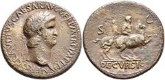Roman Imperial Nero, 54-68. Sestertius (Bronze, 34 mm, 24.33 g, 6 h), Rome, circa 63. NERO CLAVDIVS CAESAR AVG GERM P M TR P IMP P P Laureate head of Nero to right, with aegis on his left shoulder. Re