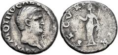Roman Imperial Otho, 69. Denarius (Silver, 17 mm, 3.00 g, 6 h), Rome. IMP M OTHO CAES[AR AVG TR P] Bare head of Otho to right. Rev. SECVRI[TAS P] R Securitas standing front, head to left, holding wrea