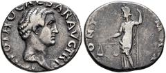 Roman Imperial Otho, 69. Denarius (Silver, 18 mm, 3.16 g, 6 h), Rome. IMP OTHO CAESAR AVG TR P Bare head of Otho to right. Rev. [P]ONT MAX Aequitas standing front, head to left, holding scales in her 