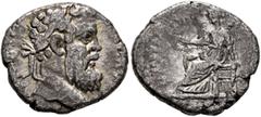 Roman Imperial Pertinax, 193. Denarius (Silver, 18 mm, 3.17 g, 12 h), Alexandria. [IMP CAES P HELV PERTIN AVG] Laureate head of Pertinax to right. Rev. [OPI DIVIN TR P COS II] Ops seated left, holding
