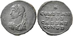 The Ramskold Collection, Part II Constantius II, as Caesar, 324-337. Follis (Bronze, 18 mm, 1.50 g, 12 h), Constantinopolis, March 326. Laureate, draped and cuirassed bust of Constantius II to left. R
