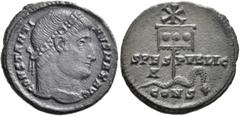 The Ramskold Collection, Part II Constantine I, 307/310-337. Follis (Bronze, 19 mm, 2.73 g, 12 h), Constantinopolis, 327-328. CONSTANTI-NVS MAX AVG Diademed head of Constantine I to right. Rev. SPES -