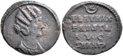 The Ramskold Collection, Part II Fausta, Augusta, 324-326. Follis (Bronze, 18 mm, 2.51 g, 12 h), Antiochia, July 326. Draped bust of Fausta to right, wearing single pendant earring and pearl necklace.